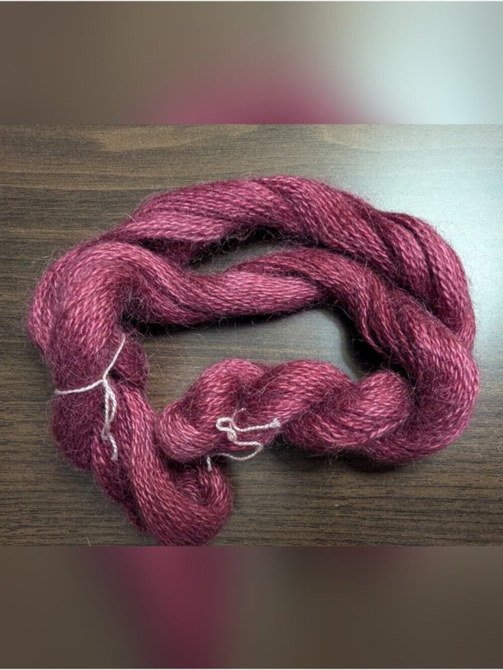 Pure Kid Mohair 2 ply yarn.225 yards, 50 grams Pink 1skien